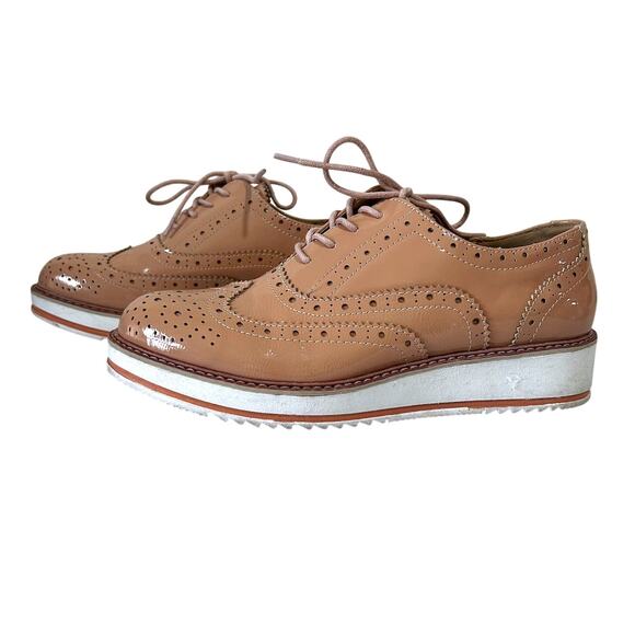 Madden Girl Shoes - Madden Girl Wingtip Oxford Preppy Academia Paten Leather Lace Up Women Size 7.5